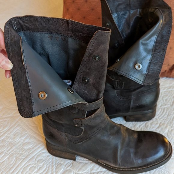 Moto Boots - Distressed look- from Italy  Size 38 - Picture 3 of 8